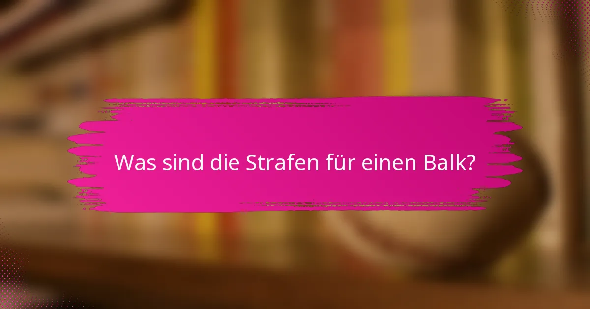 Was sind die Strafen für einen Balk?