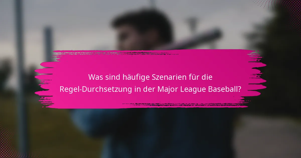 Was sind häufige Szenarien für die Regel-Durchsetzung in der Major League Baseball?