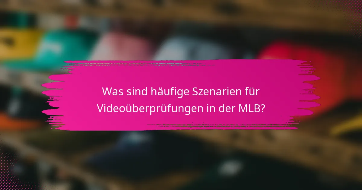 Was sind häufige Szenarien für Videoüberprüfungen in der MLB?