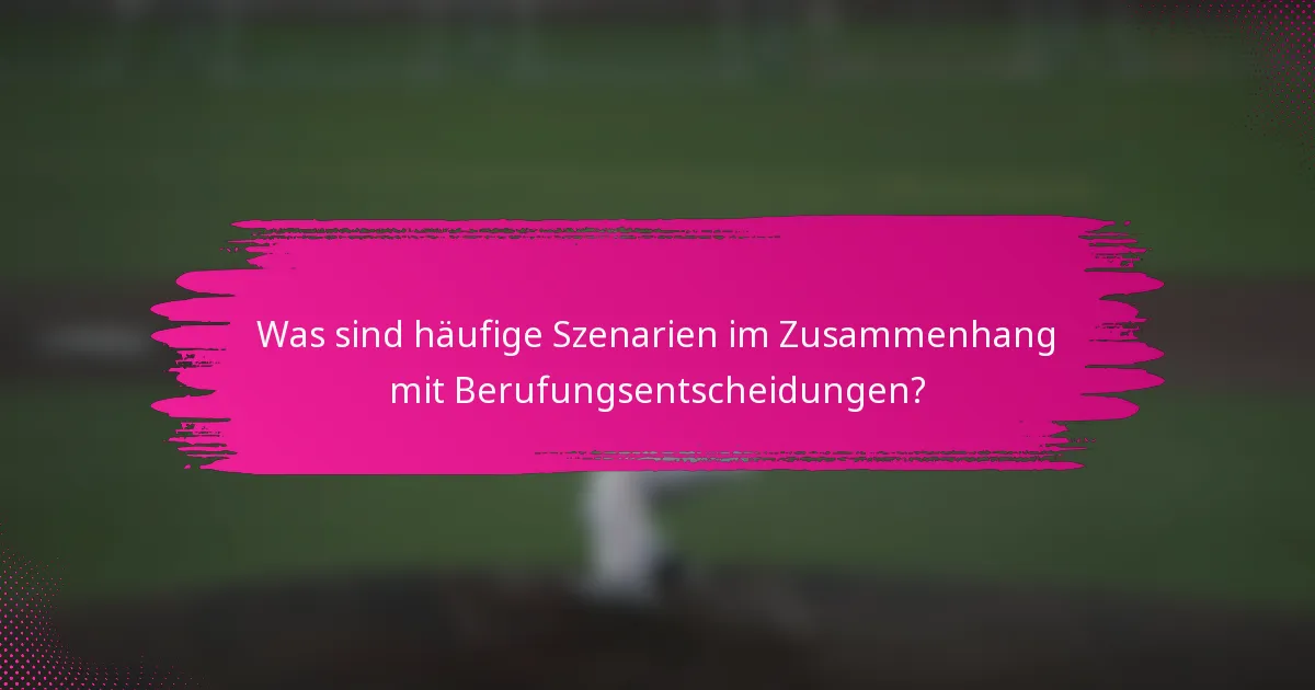 Was sind häufige Szenarien im Zusammenhang mit Berufungsentscheidungen?