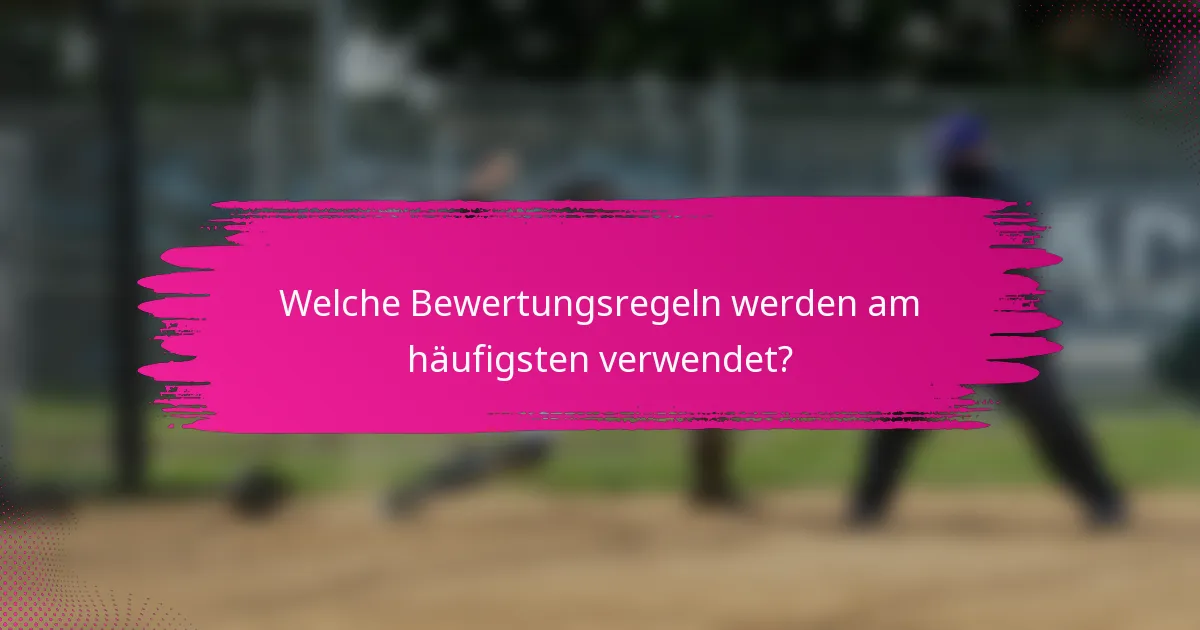 Welche Bewertungsregeln werden am häufigsten verwendet?